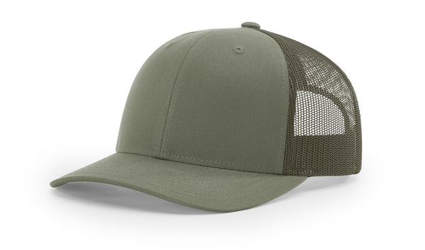 Richardson 112 Trucker Cap with Custom Leather Patch (Solid Colors)