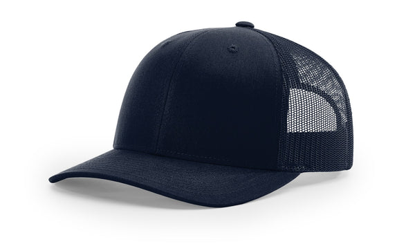 Richardson 112 Trucker Cap with Custom Leather Patch (Solid Colors)