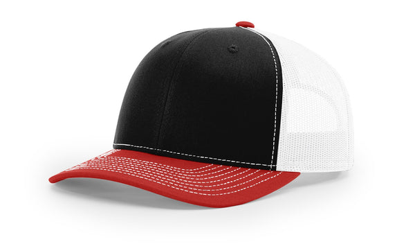 Richardson 112 Trucker Cap with Custom Leather Patch (Tri-Color)