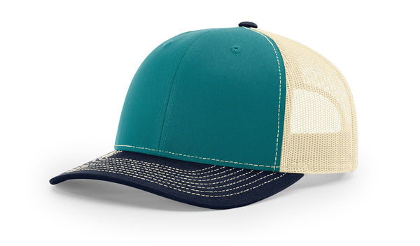 Richardson 112 Trucker Cap with Custom Leather Patch (Tri-Color)