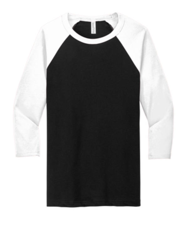 Bella + Canvas Unisex 3/4 Sleeve Baseball Tee 3200