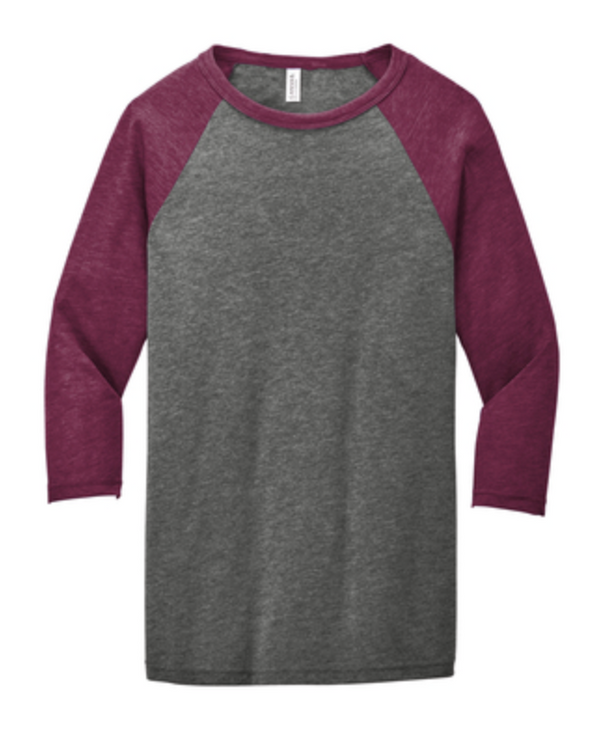 Bella + Canvas Unisex 3/4 Sleeve Baseball Tee 3200