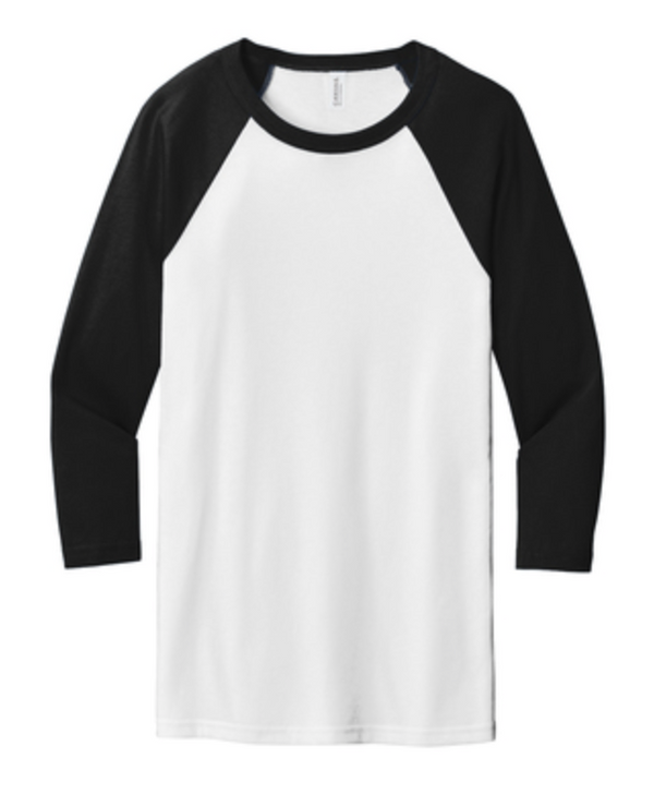 Bella + Canvas Unisex 3/4 Sleeve Baseball Tee 3200