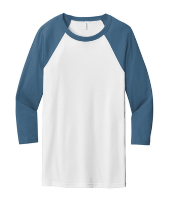 Bella + Canvas Unisex 3/4 Sleeve Baseball Tee 3200