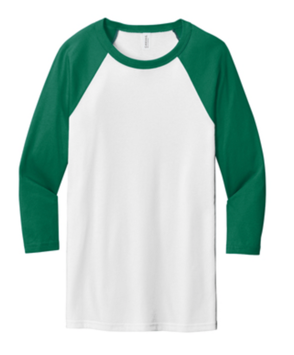 Bella + Canvas Unisex 3/4 Sleeve Baseball Tee 3200