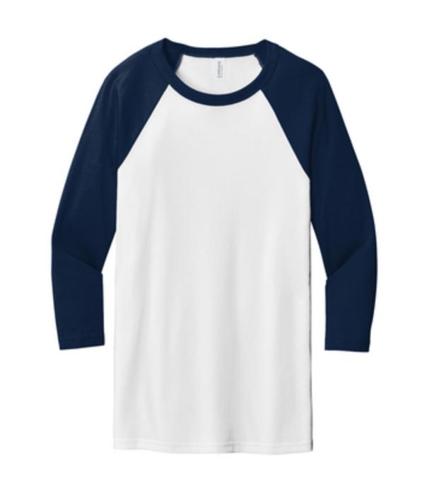 Bella + Canvas Unisex 3/4 Sleeve Baseball Tee 3200