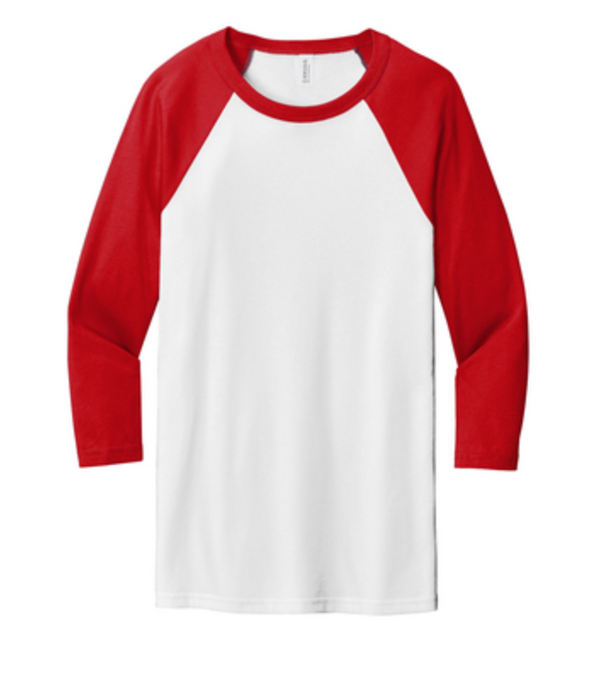 Bella + Canvas Unisex 3/4 Sleeve Baseball Tee 3200