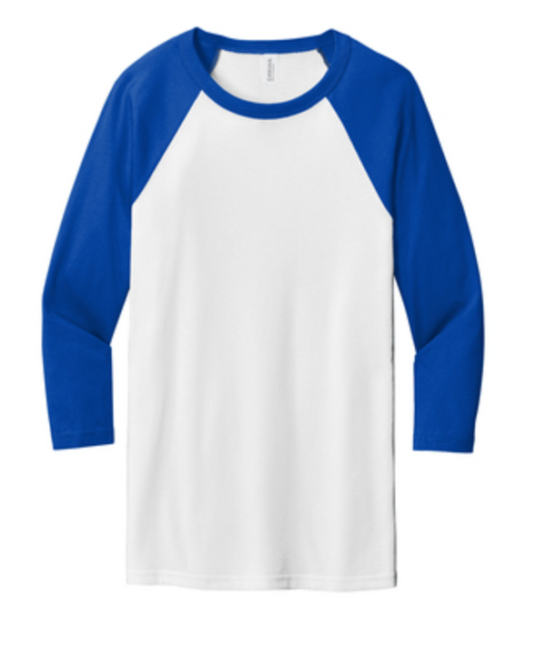 Bella + Canvas Unisex 3/4 Sleeve Baseball Tee 3200