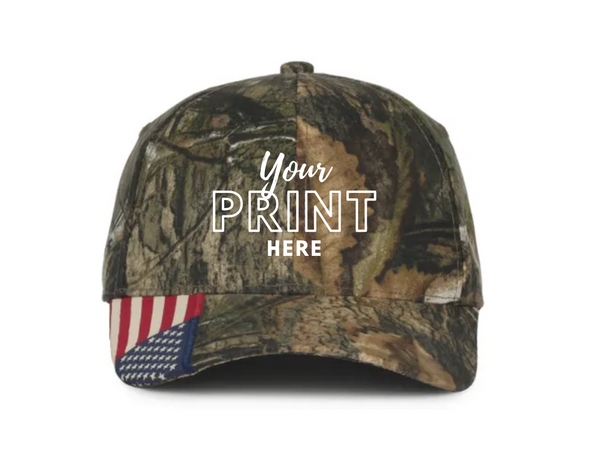 Outdoor Cap CWF-305 Camo Cap with Woven Flag Details