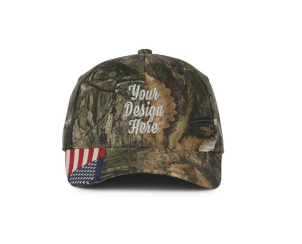 Outdoor Cap CWF-305 Camo Cap with Woven Flag Details