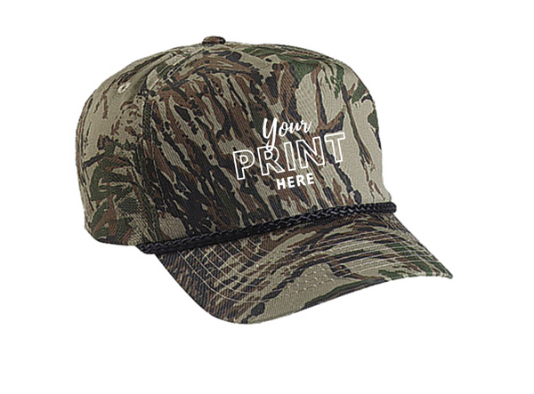 Cobra TSG-C 5 Panel Camo Golf Cap with Braid