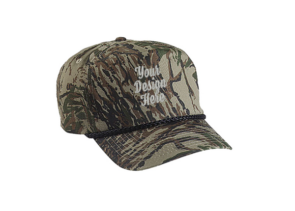 Cobra TSG-C 5 Panel Camo Golf Cap with Braid