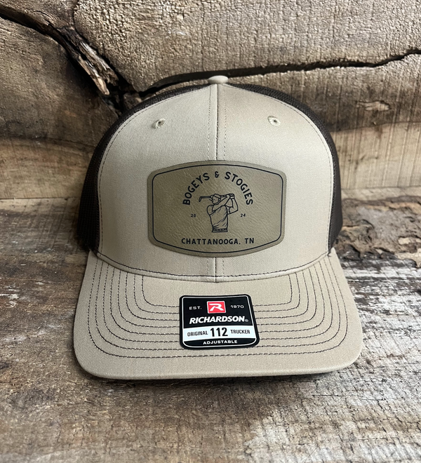 Richardson 112 Trucker Cap with Custom Leather Patch (Two Color)