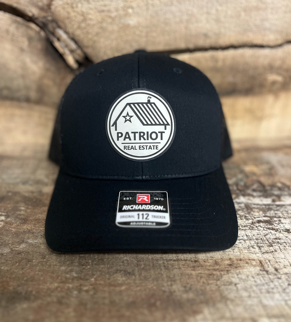 Richardson 112 Trucker Cap with Custom Leather Patch (Solid Colors)