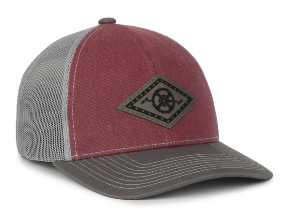 Outdoor Cap PDT20M Pigment Dyed Mesh Back with Custom Leather Patch