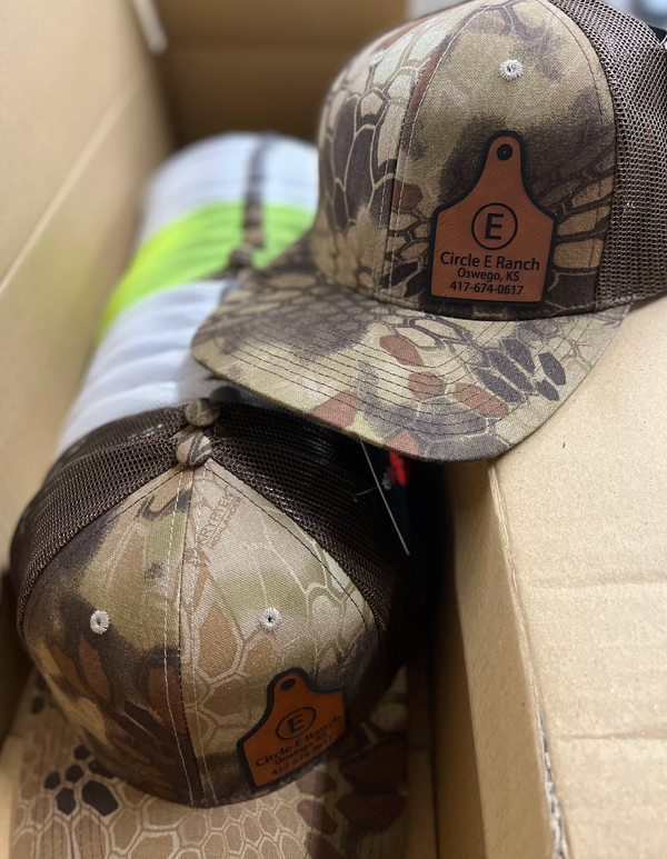 Outdoor Cap OC771Camo Trucker Cap with Custom Leather Patch