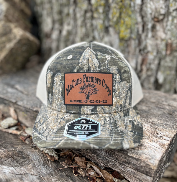 Outdoor Cap OC771Camo Trucker Cap with Custom Leather Patch