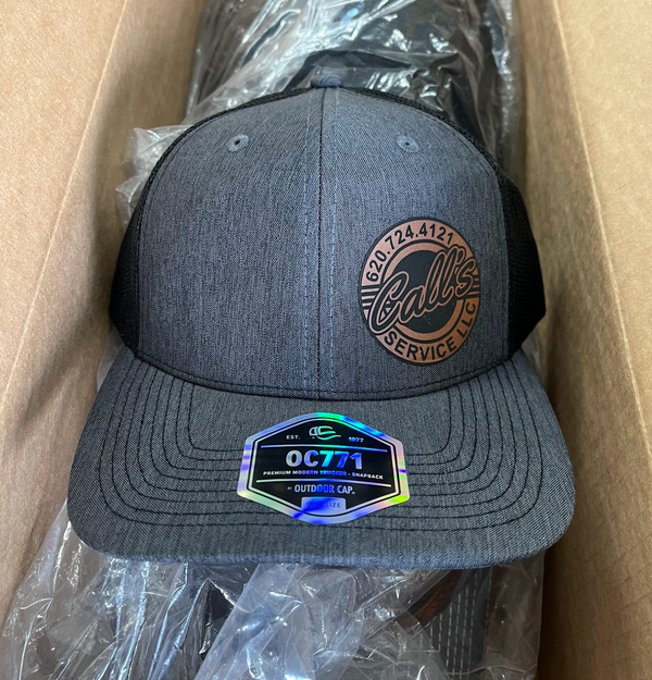 Outdoor Cap OC771 Trucker Cap with Custom Leather Patch