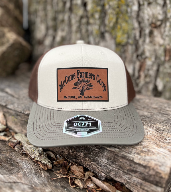 Outdoor Cap OC771 Trucker Cap with Custom Leather Patch