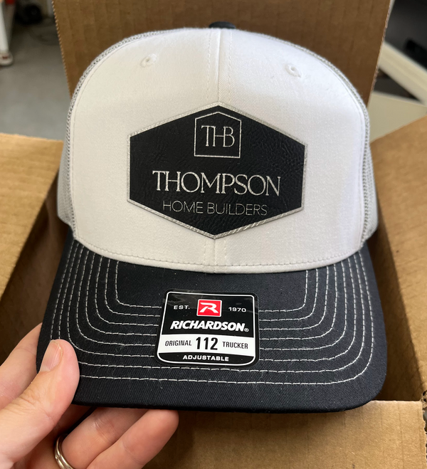 Richardson 112 Trucker Cap with Custom Leather Patch (Tri-Color)