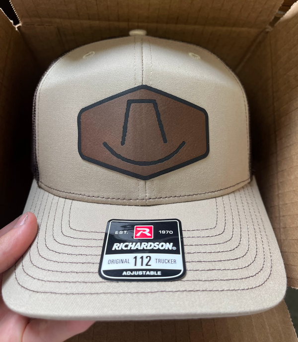 Richardson 112 Trucker Cap with Custom Leather Patch (Two Color)