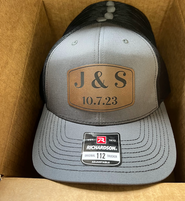 Richardson 112 Trucker Cap with Custom Leather Patch (Two Color)