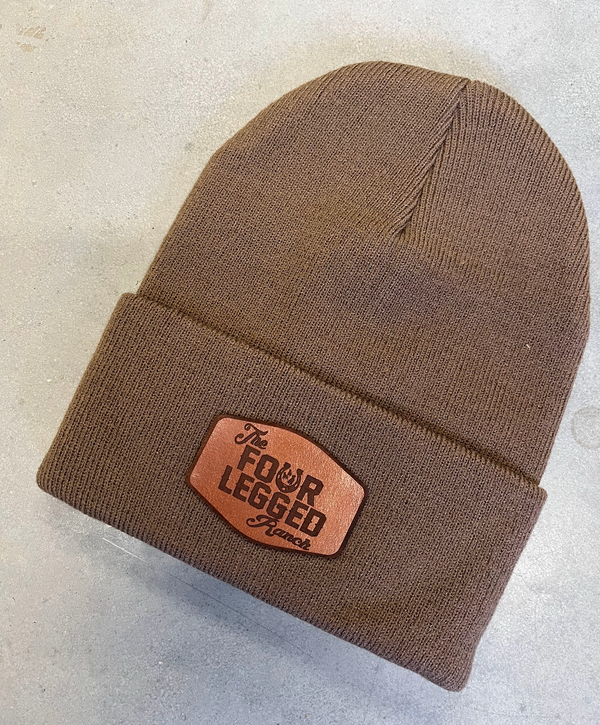 Port & Company CP90 Knit Cap with Custom Leather Patch