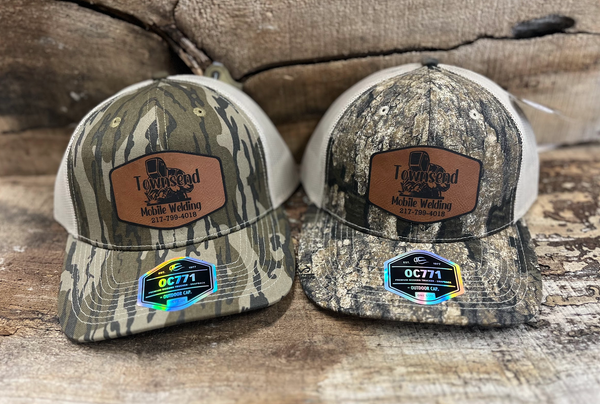 Outdoor Cap OC771Camo Trucker Cap with Custom Leather Patch