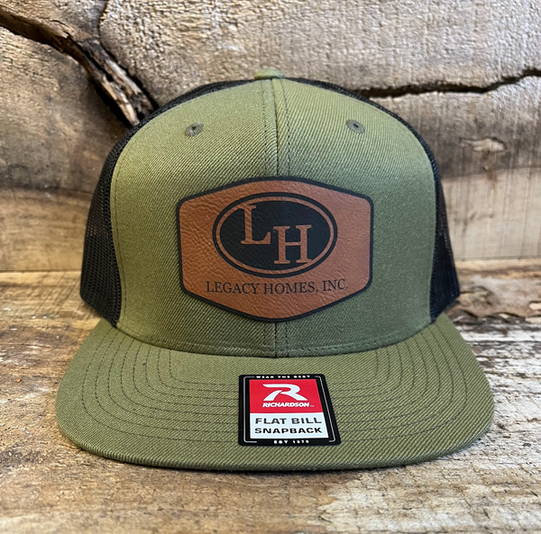 Richardson 511 Acrylic-Wool Blend Flatbill Trucker with Custom Leather Patch