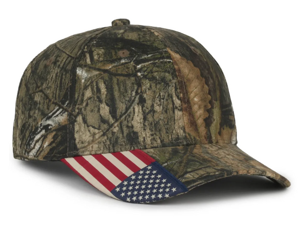 Outdoor Cap CWF-305 Camo Cap with Woven Flag Details