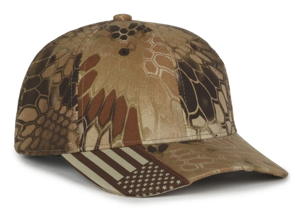 Outdoor Cap CWF-305 Camo Cap with Woven Flag Details