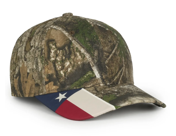 Outdoor Cap CWF-305 Camo Cap with Woven Flag Details