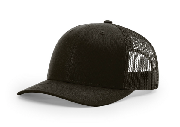 Richardson 112 Trucker Cap with Custom Leather Patch (Solid Colors)