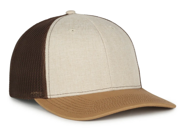 Outdoor Cap OC770 Low Profile Trucker Cap with Custom Leather Patch