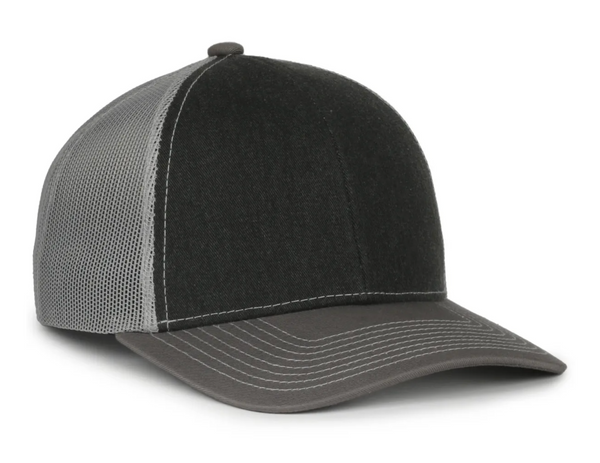 Outdoor Cap PDT20M Pigment Dyed Mesh Back with Custom Leather Patch