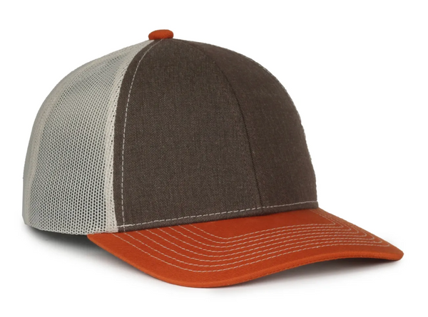 Outdoor Cap PDT20M Pigment Dyed Mesh Back with Custom Leather Patch