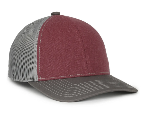 Outdoor Cap PDT20M Pigment Dyed Mesh Back with Custom Leather Patch