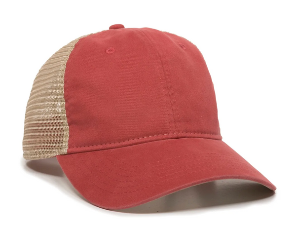 Embroidered Outdoor Cap PWT-200M Tea Stained Mesh Back Cap