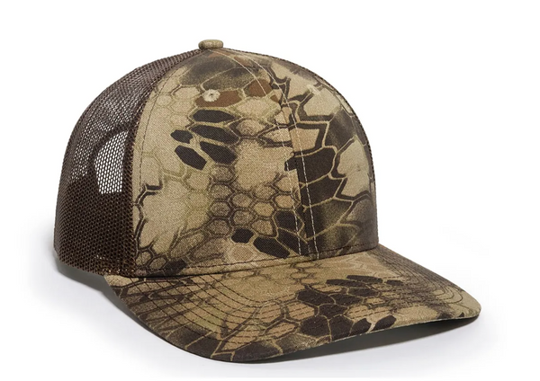 Outdoor Cap OC771Camo Trucker Cap with Custom Leather Patch