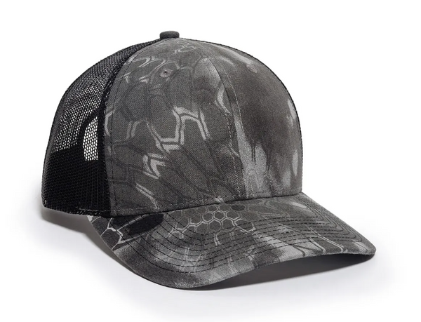 Outdoor Cap OC771Camo Trucker Cap with Custom Leather Patch