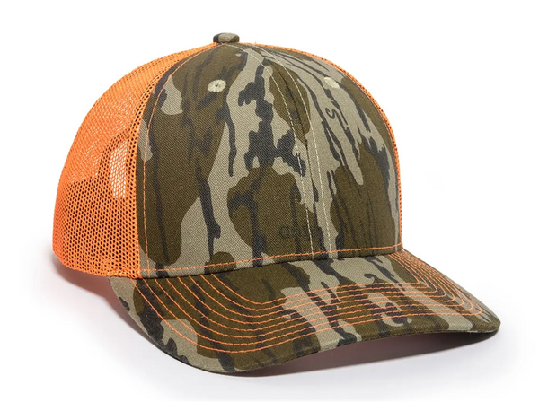 Outdoor Cap OC771Camo Trucker Cap with Custom Leather Patch