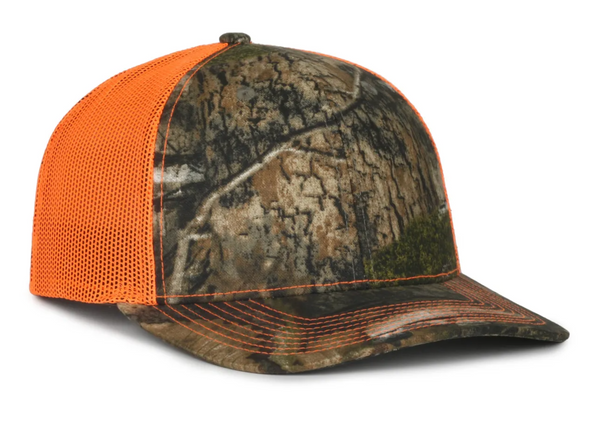 Outdoor Cap OC771Camo Trucker Cap with Custom Leather Patch