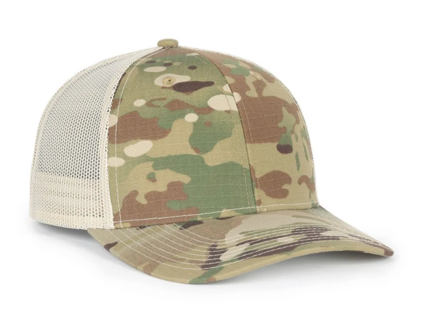 Outdoor Cap OC771Camo Trucker Cap with Custom Leather Patch