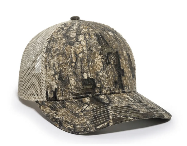 Outdoor Cap OC771Camo Trucker Cap with Custom Leather Patch