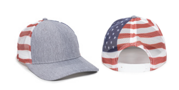 Embroidered Outdoor Cap OC771PM Flag Mesh Trucker Cap