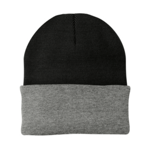 Port & Company CP90 Knit Cap with Custom Leather Patch