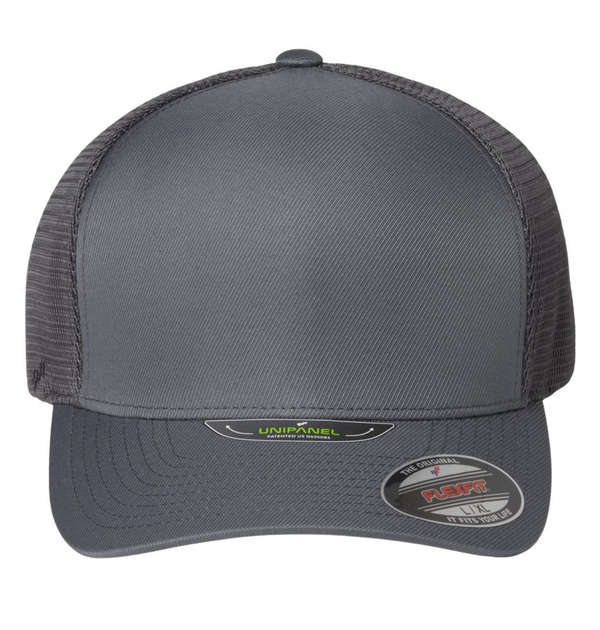 Flexfit 5511UP Unipanel Trucker Cap with Custom Leather Patch