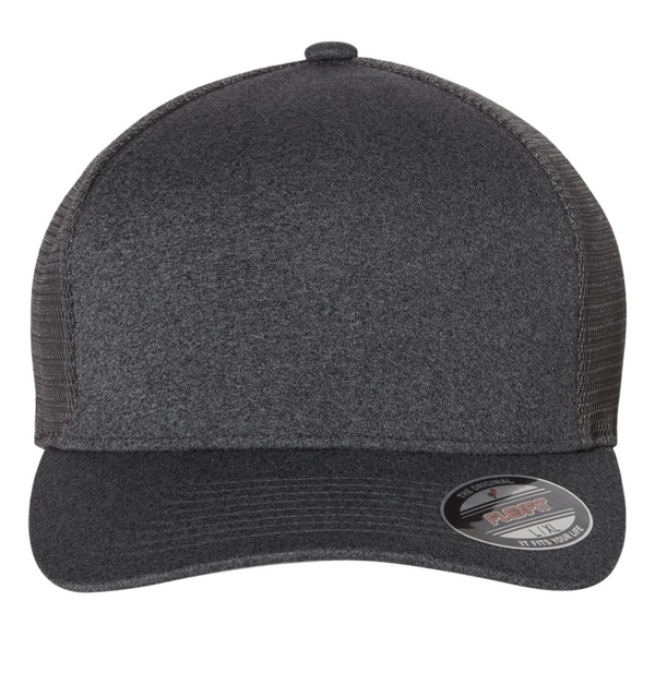 Flexfit 5511UP Unipanel Trucker Cap with Custom Leather Patch