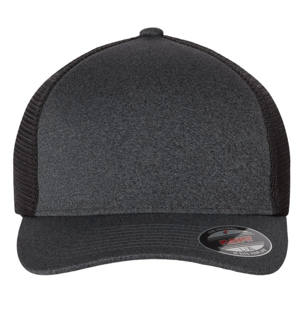 Flexfit 5511UP Unipanel Trucker Cap with Custom Leather Patch