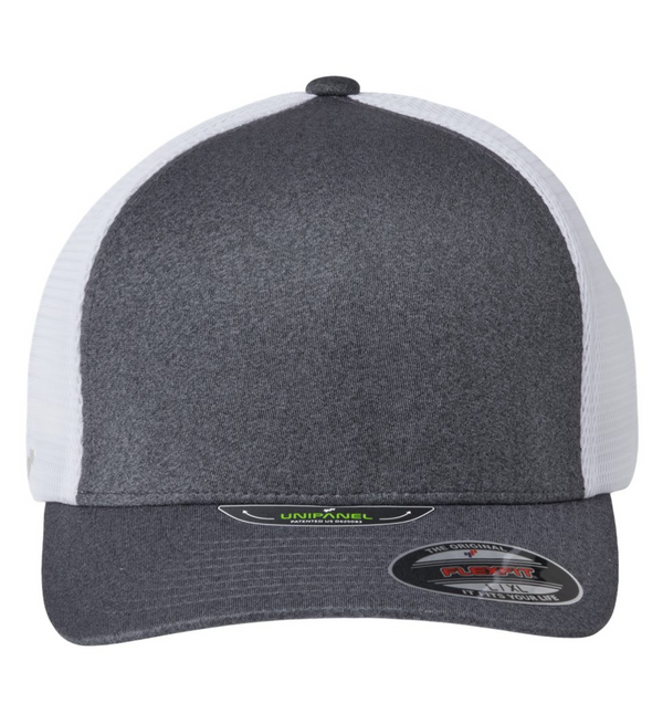 Flexfit 5511UP Unipanel Trucker Cap with Custom Leather Patch